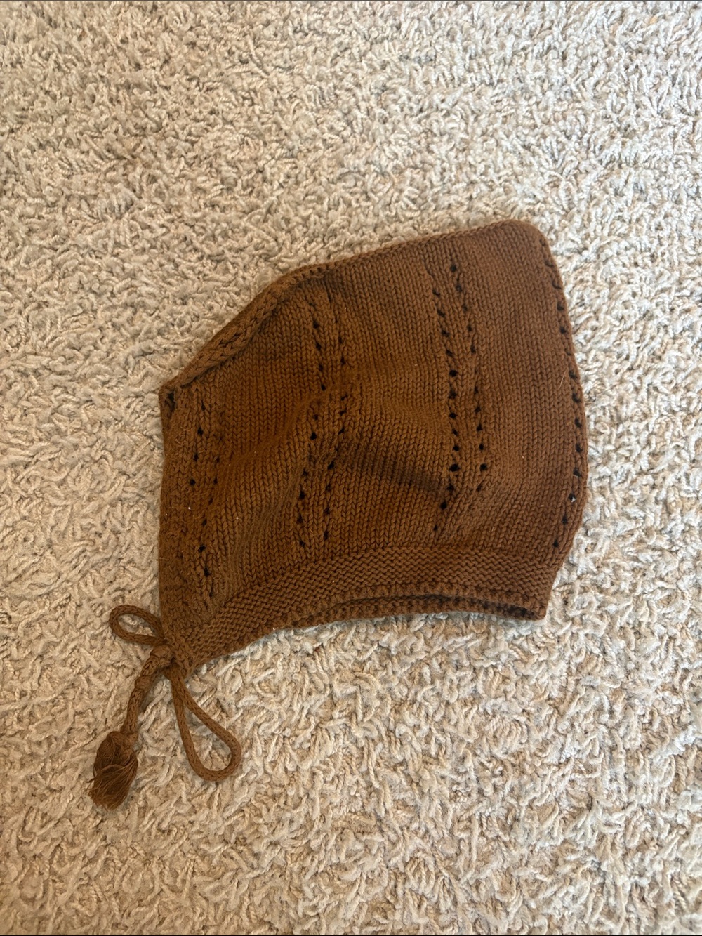 Knit Kids Bonnet in Brown - The Simple Folk